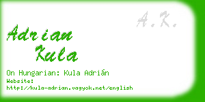 adrian kula business card